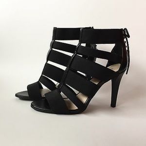 NINE WEST :Black Strap Leather Lace back Heel NWOT
